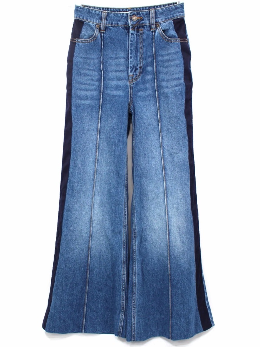Zimmermann Rhythmic Wide-Leg Two-Tone Blue Jeans for Women 29 - Picture 1 of 3
